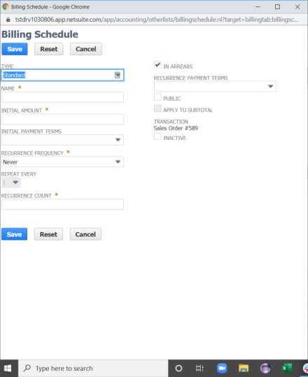 Generic multi-use billing schedules